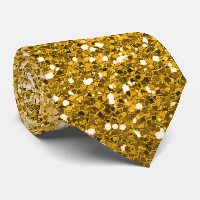 Dazzling Guld Glitter Ombre Gnistra Neck Tie Slips (Rullad)