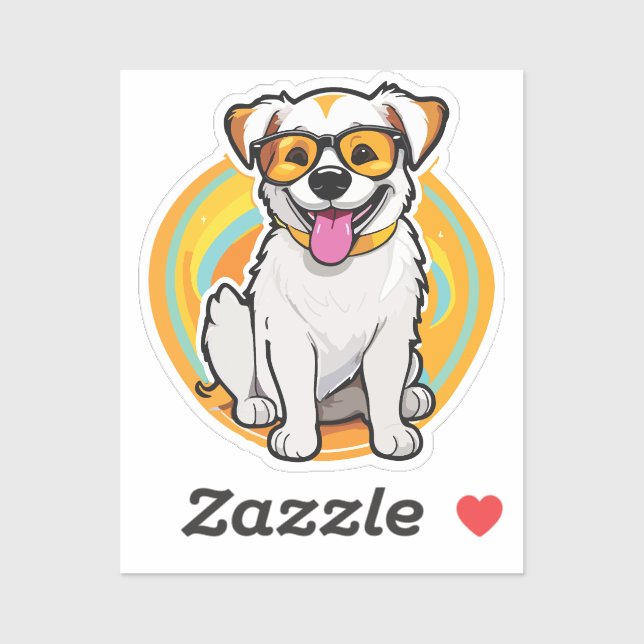 dazzling happy dog klistermärken (Ark)