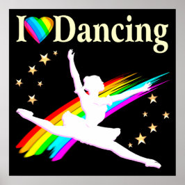 DAZZLING I KÄRLEK DANCING BALLERINA DESIGN POSTER