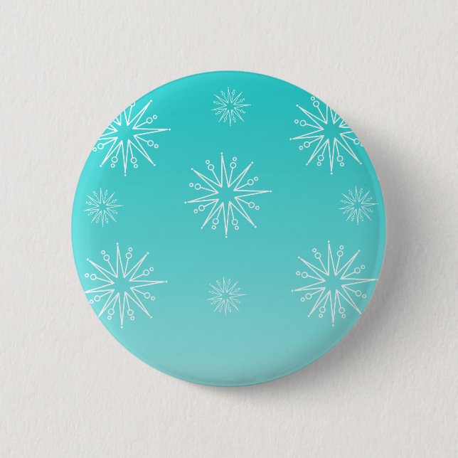 Dazzling jul Stars Button, turkos Knapp (Framsida)