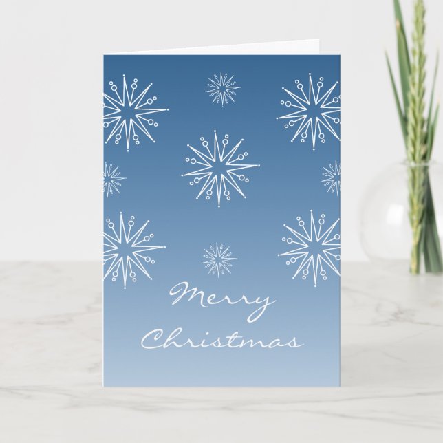 Dazzling jul Stars Greeting Card, blått Helgkort (Framsida)