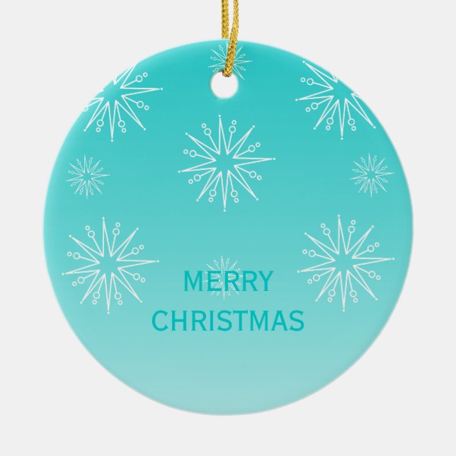 Dazzling jul Stars Ornament, Aqua Julgransprydnad Keramik (Framsidan)