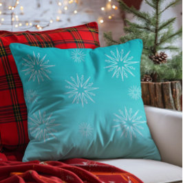 Dazzling jul Stars Pillow, Aqua Kudde