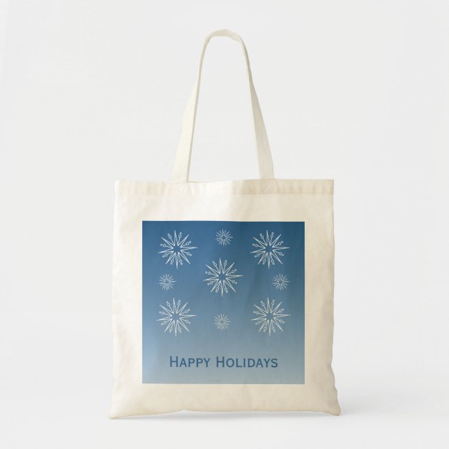 Dazzling jul Stars Tote Bag, blå Tygkasse (Framsidan)
