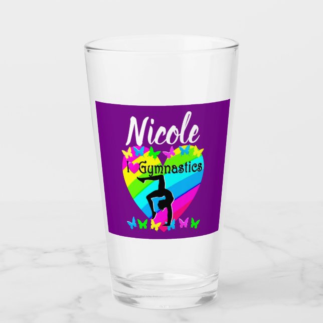 DAZZLING LILA I KÄRLEK GYMNASTICS DESIGN GLASKOPP (Framsida)