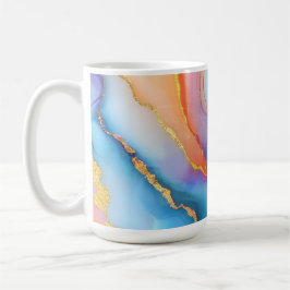 Dazzling Marble in Blues, Pinks, and Oranges Kaffemugg