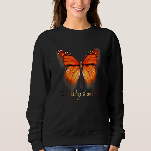 Dazzling Monarch Butterfly T Shirt (Framsida)