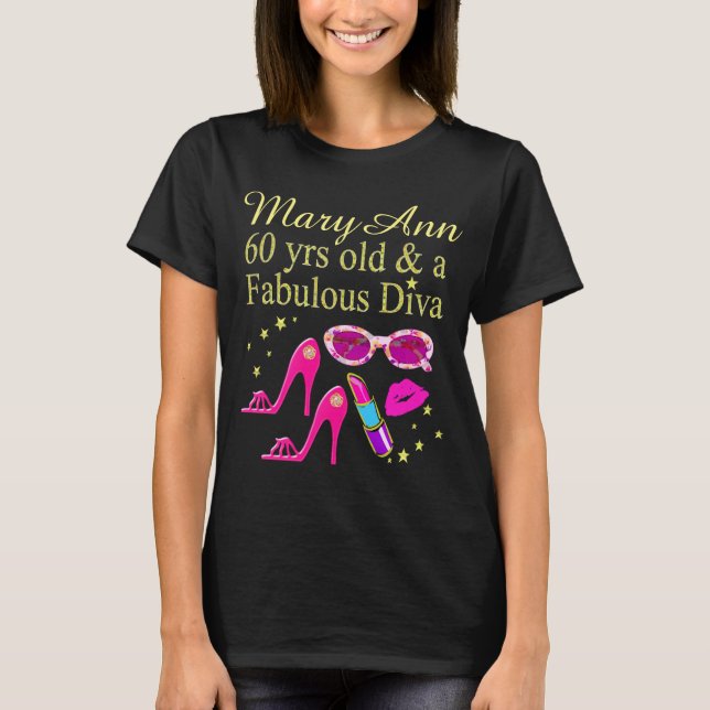 DAZZLING PERSONLIG 60:E BIRTHDAY T-SKILLNAD TEE SHIRT (Framsida)