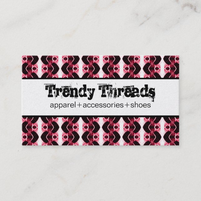 Dazzling Retro-Affärskort, Rosa Visitkort (Framsida)