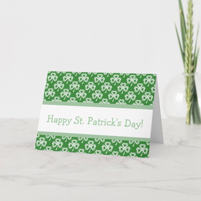 Dazzling Shamrocks St. Patrick's Day Greeting Card Kort (Framsida)