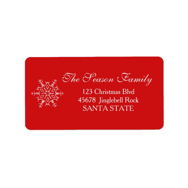 Dazzling Snowflake Helgdag Address Label Adressetikett (Framsidan)