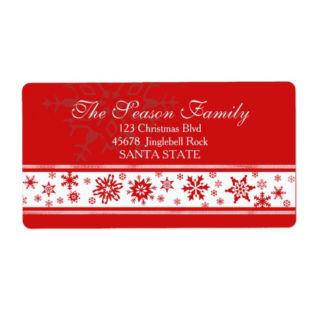 Dazzling Snowflake Helgdag Address Label Fraktsedel (Framsidan)
