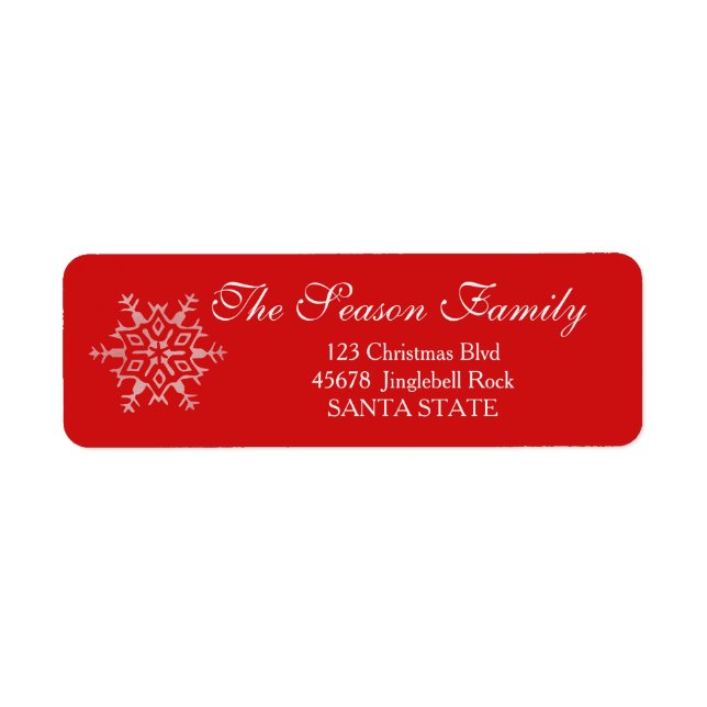 Dazzling Snowflake Helgdag Address Label Returadress Etikett (Framsidan)