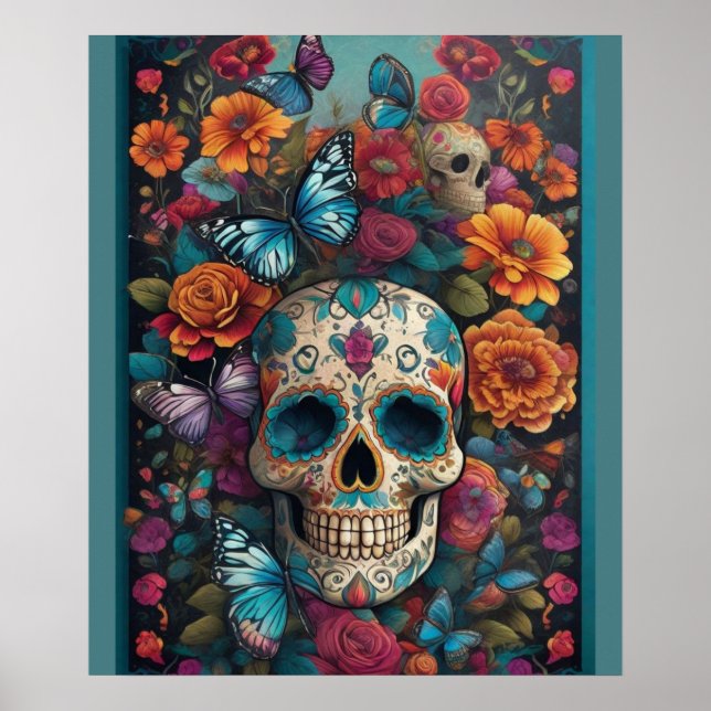 Dazzling Sugar Skull Art: Day of the dead Delight Poster (Framsidan)