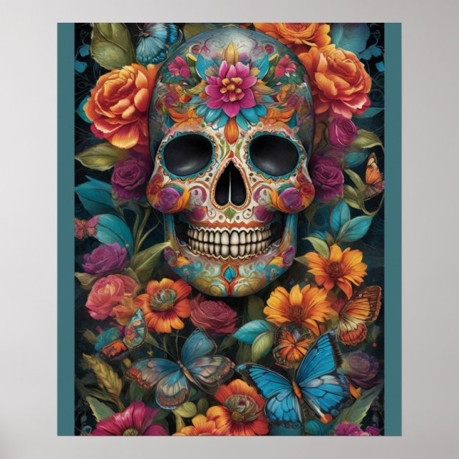 Dazzling Sugar Skull Art: Day of the dead Delight Poster (Framsidan)