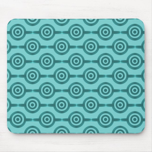 Dazzling Teal Trendig Circles Mousepad Musmatta (Framsidan)