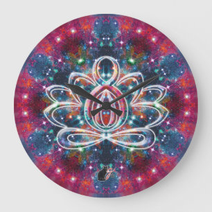 Dazzling Zen Lotus Clock Stor Klocka