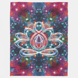 Dazzling Zen Lotus Fleecefilt