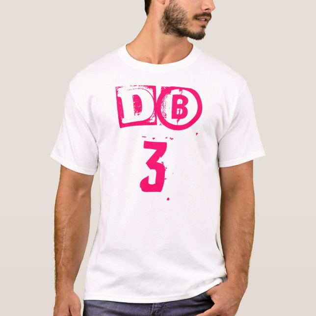 dB3 - shock rosa på svart T-shirt (Framsida)