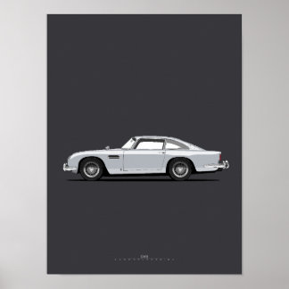 DB5 British Grand Touring Car Illustration Poster