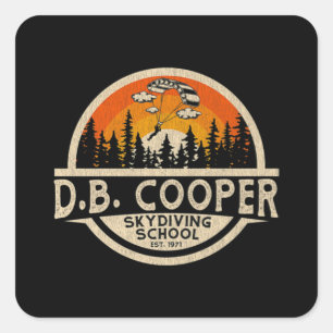 DB Cooper Classic Fyrkantigt Klistermärke