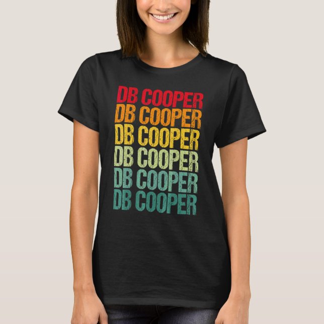Db Cooper Retro Vintage T Shirt (Framsida)