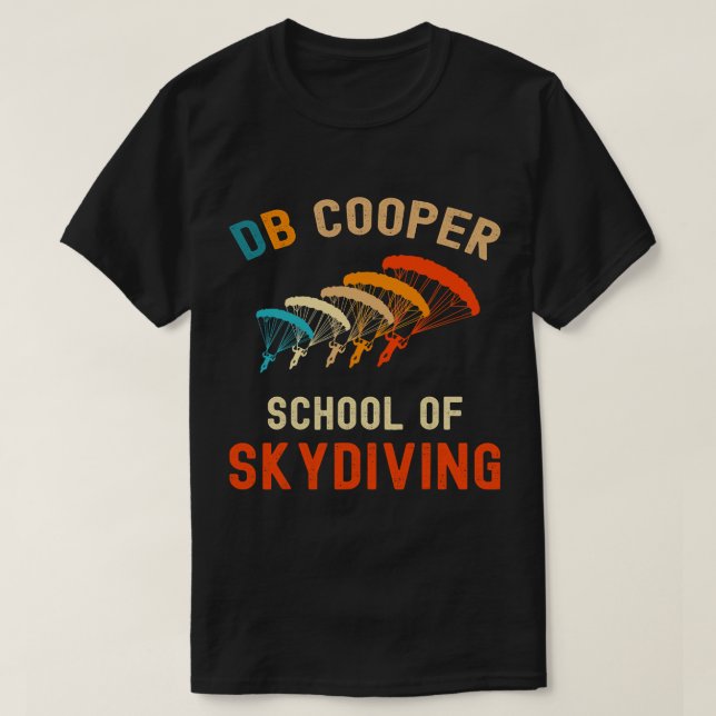 DB Cooper School of Skydiving D B Cooper Retro Him T Shirt (Design framsida)
