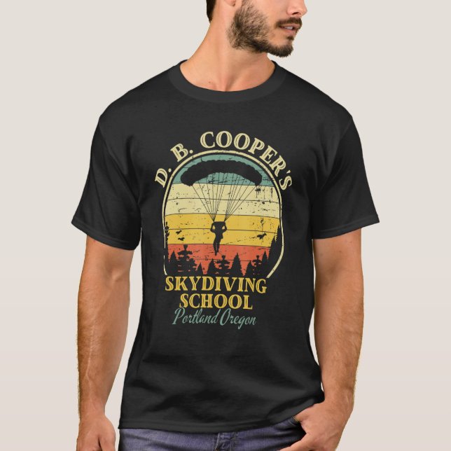 Db Cooper Skydiving School 2 T Shirt (Framsida)
