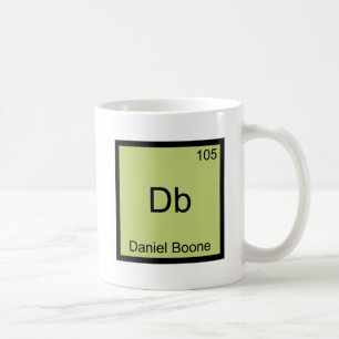 Db - Daniel Boone Roligt Kemiskt Element Symbol Kaffemugg