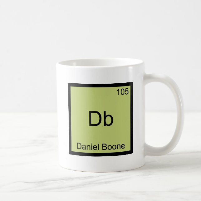 Db - Daniel Boone Roligt Kemiskt Element Symbol Kaffemugg (Höger)