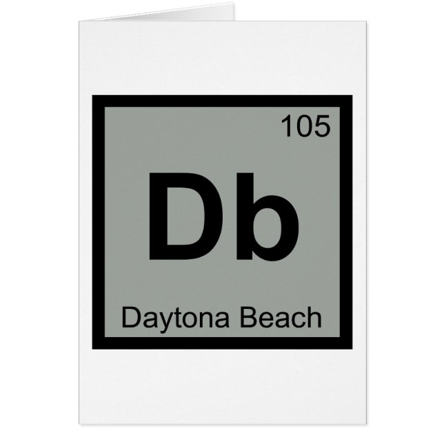 Db - Daytona Beach Florida City Chemistry Symbol Hälsningskort (Framsidan)