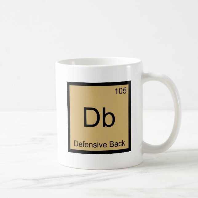 Db - Defensive Back Kemiskt Element Symbol T-Shirt Kaffemugg (Höger)
