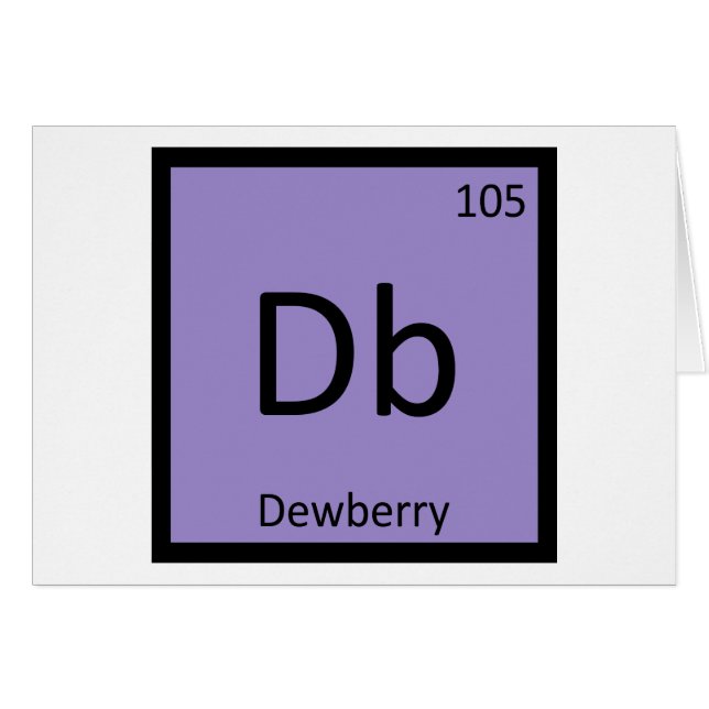 Db - Dewberry Kemisk Periodiska Systemets Symbol Hälsningskort (Framsidan Horizontal)