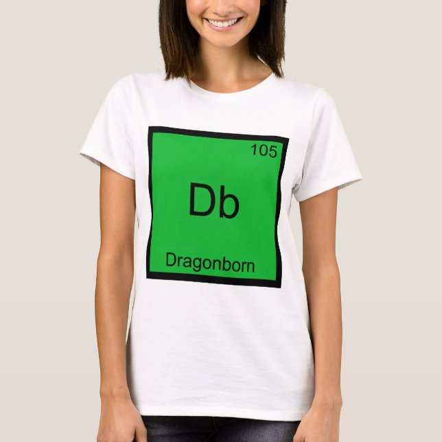 Db - Dragonborn Funny Chemistry Inslag Symbol Tee (Framsida)