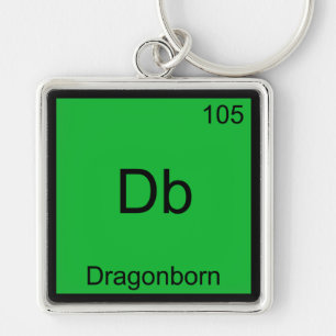 Db - Dragonborn Funny Chemistry Inslag Symbol Tee Fyrkantig Silverfärgad Nyckelring