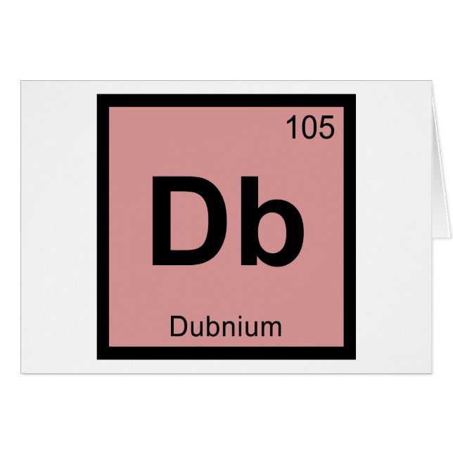 Db - Dubnium kemi periodiska systemet symbol Hälsningskort (Framsidan Horizontal)