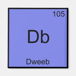 Db - nördrolig t-shirt med kemiskt elementsymbol magnet