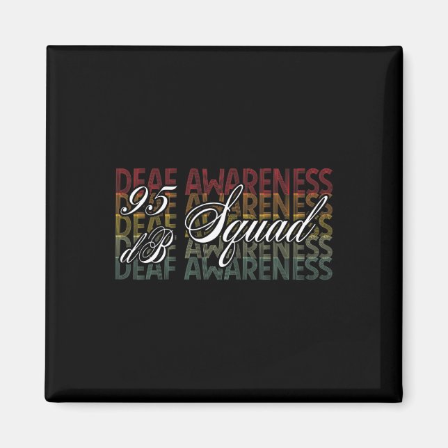 Db Squad Hand - teckenspråk Hearing Loss Awareness Magnet (Framsidan)