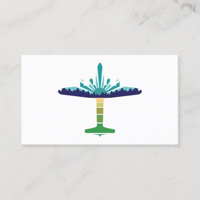 Dc 6 solnedgång för flygplan visitkort (Framsida)