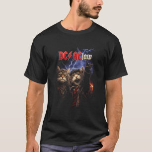 DC/AC Kattparodiskaffisch, DC AC Klo Rock Katter K T Shirt