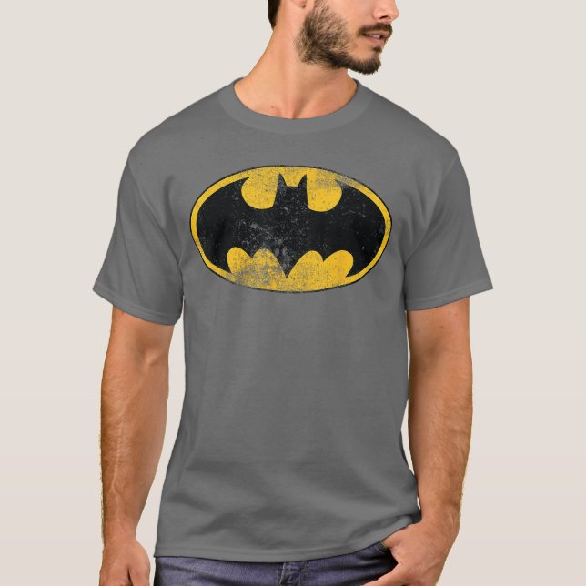 DC Batman Logo Classic Distressed T Shirt (Framsida)