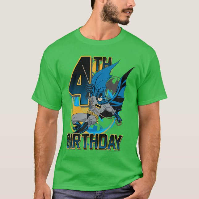 DC Comics Batman 4-års födelsedag fladdermus sving T Shirt (Framsida)