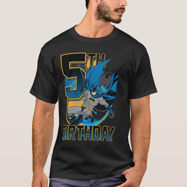 DC Comics Batman 5-års födelsedag fladdermus sving T Shirt (Framsida)