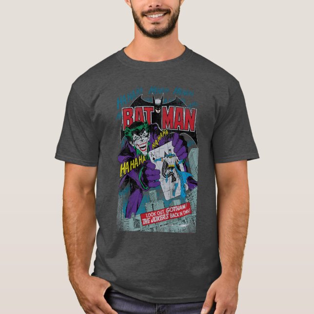 DC Comics Batman and Joker Comic Cover boy T Shirt (Framsida)