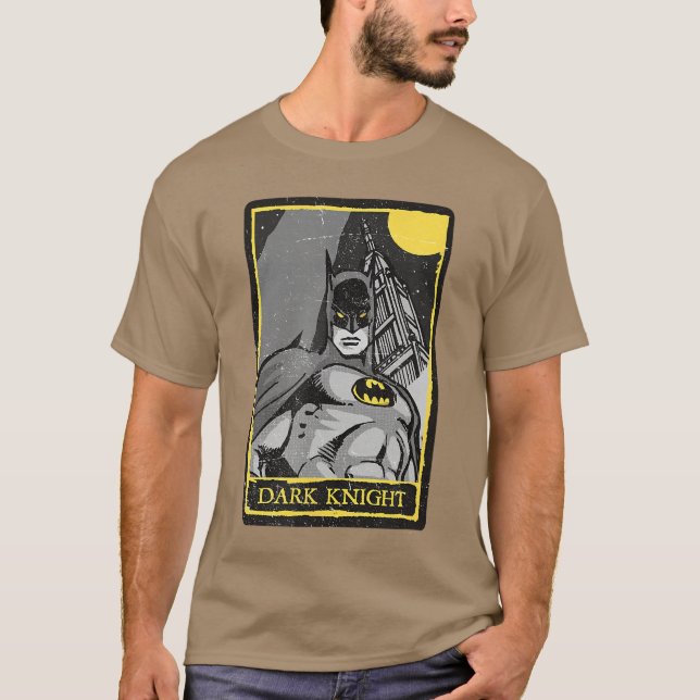 DC Comics Batman Dark Knight Faded Comic Panel fri T Shirt (Framsida)