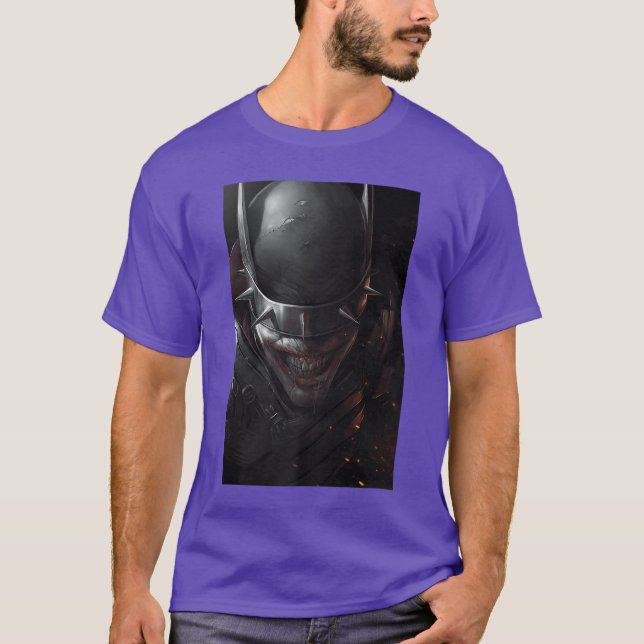 DC Comics Batman Joker Grin Affisch Premium vän T Shirt (Framsida)