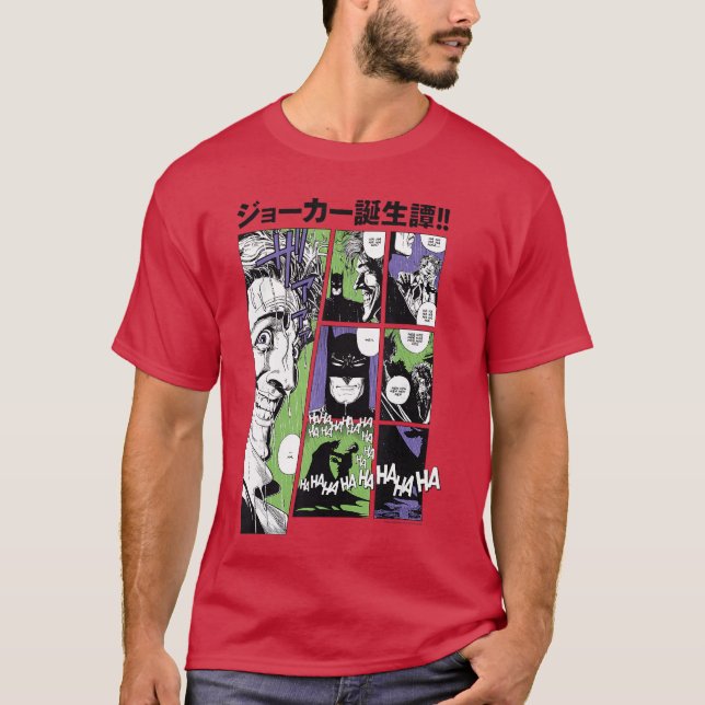 DC Comics Batmanhan Joker Kanji Serierutor Panelle T Shirt (Framsida)