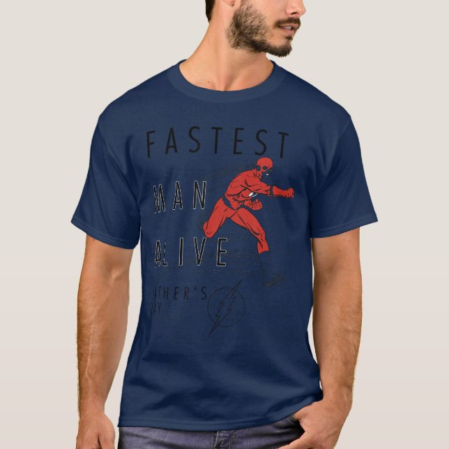 DC Comics Fars Dag Flash Snabbaste mannen vid liv  T Shirt (Framsida)