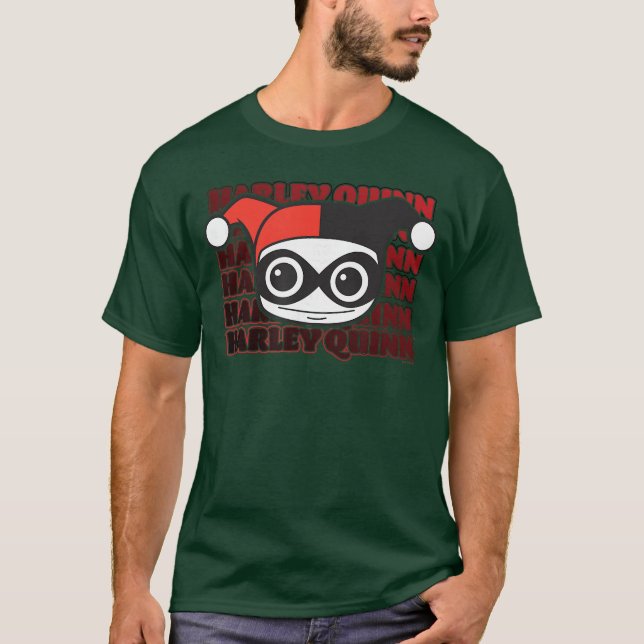 DC Comics Harley Quinn Chibi Stack rolig T Shirt (Framsida)
