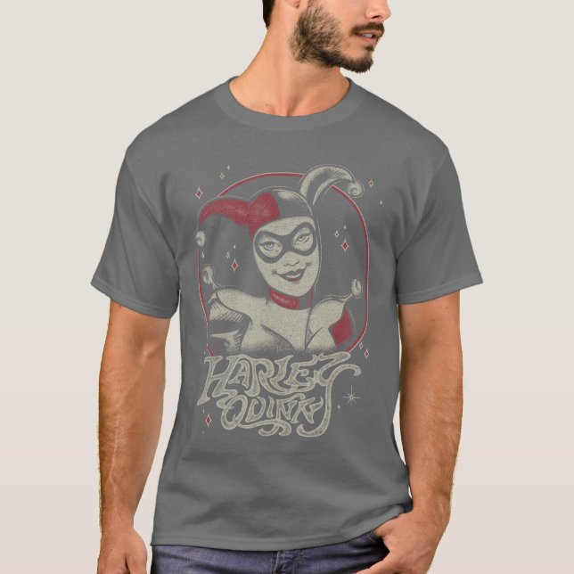 DC Comics Harley Quinn Mörkt Porträtt present T Shirt (Framsida)